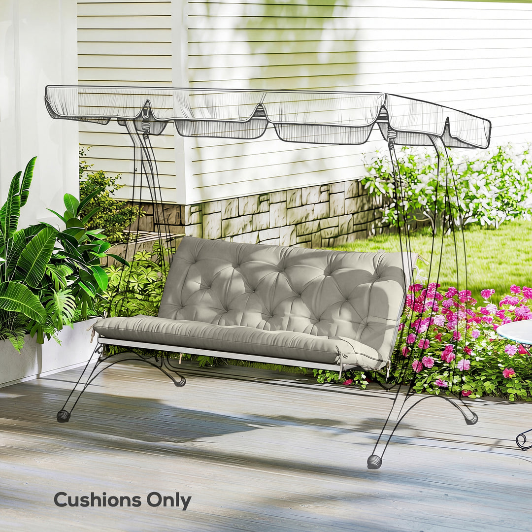 Garden Bench Cushion, 2 Seater Swing Chair Cushion, Seat Pad with Ties