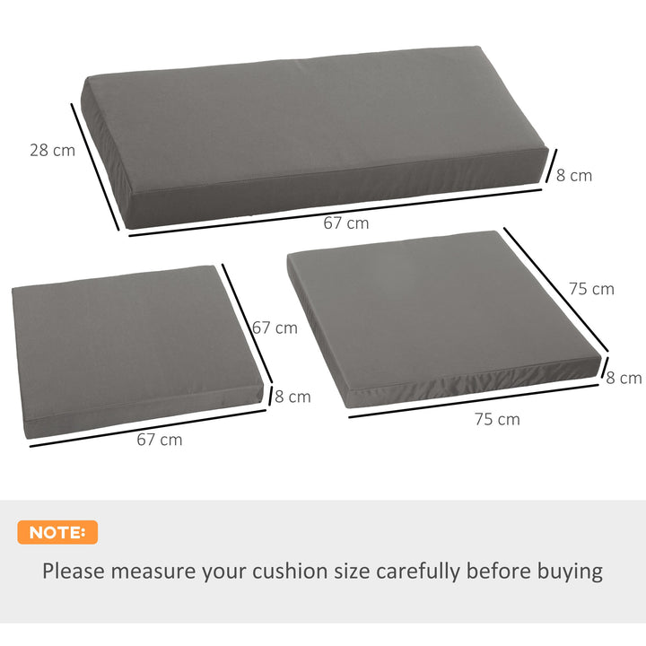 MCL Outdoor Cushion Pad Set for Rattan Furniture, 7 Piece Garden Furniture Cushions ONLY, Grey