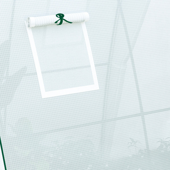 Polytunnel Greenhouse with Sandbags, Walk-In Tunnel Green House with 2 Doors and Screen Windows, 1.8 x 1.8 x 2m