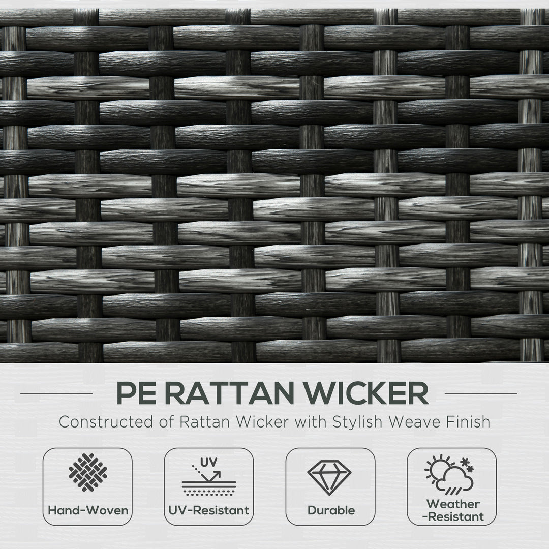 8 Pieces PE Rattan Corner Sofa Set, Outdoor Garden Furniture Set, Patio Wicker Sofa Seater w/ Cushion, Washable Cushion Cover & Tempered Glass Table, Grey