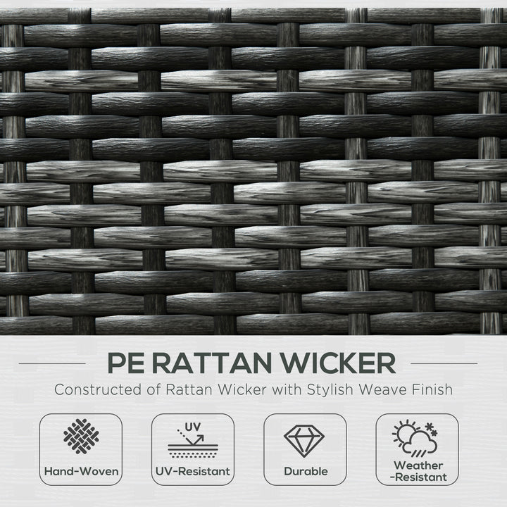 8 Pieces PE Rattan Corner Sofa Set, Outdoor Garden Furniture Set, Patio Wicker Sofa Seater w/ Cushion, Washable Cushion Cover & Tempered Glass Table, Grey