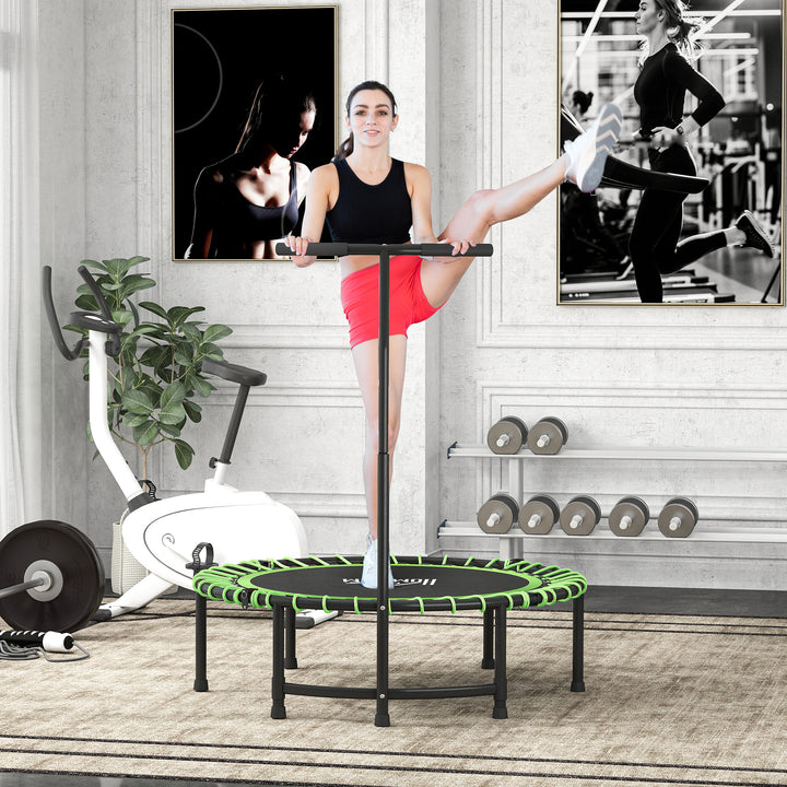 Mini Round Steel Frame Trampoline w/ Adjustable Handle, Green