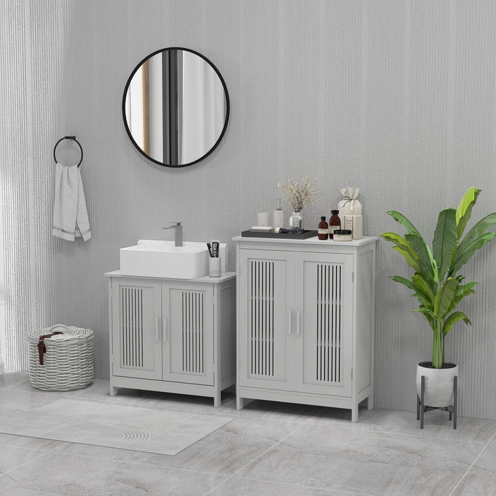 Modern Bathroom Floor Cabinet - Grey