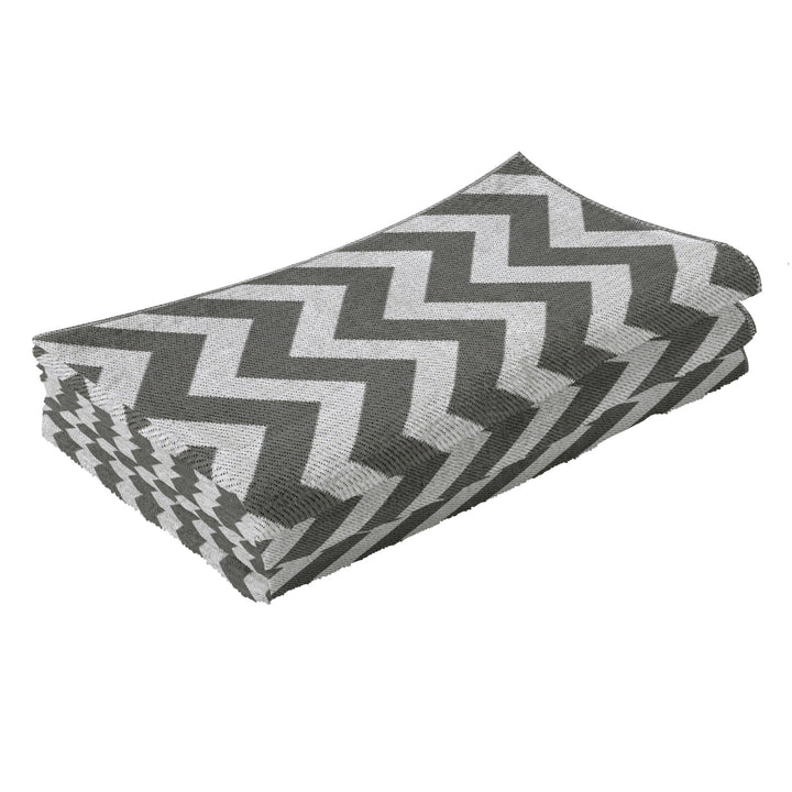 121 x 182 cm(4x6ft) Outdoor Rug Reversible Mat Plastic Straw Rug Portable RV Camping Mat for Garden Deck Picnic Indoor, Light Grey & White