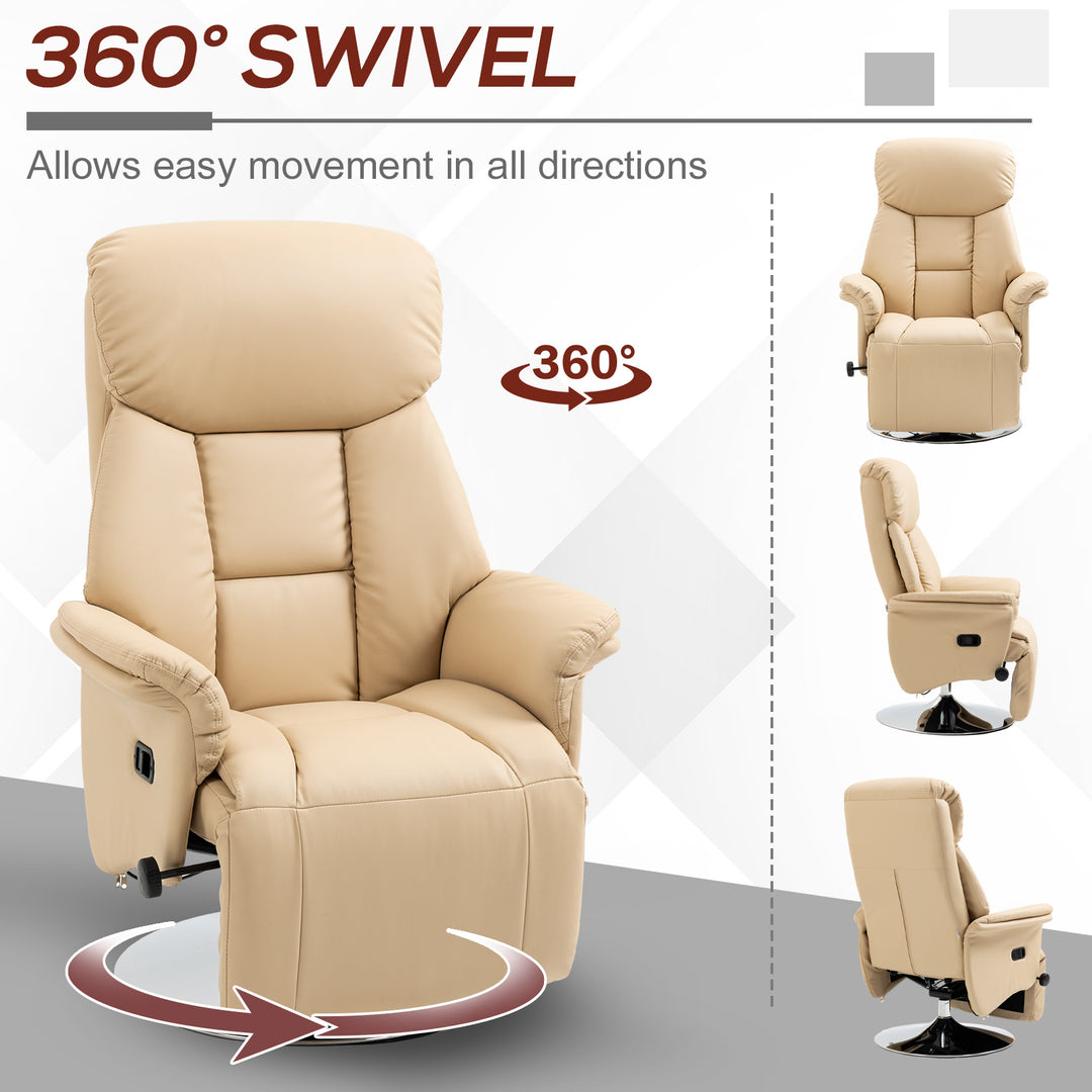 Adjustable Swivel Recliner, Manual Recliner Chair with Footrest, Padde