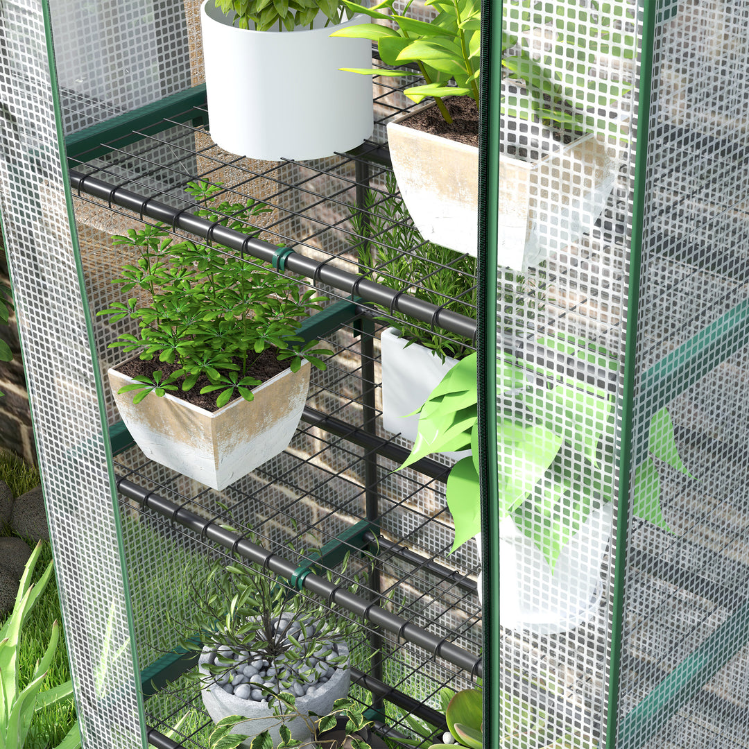 193cm Five Shelf Mini Greenhouse - White