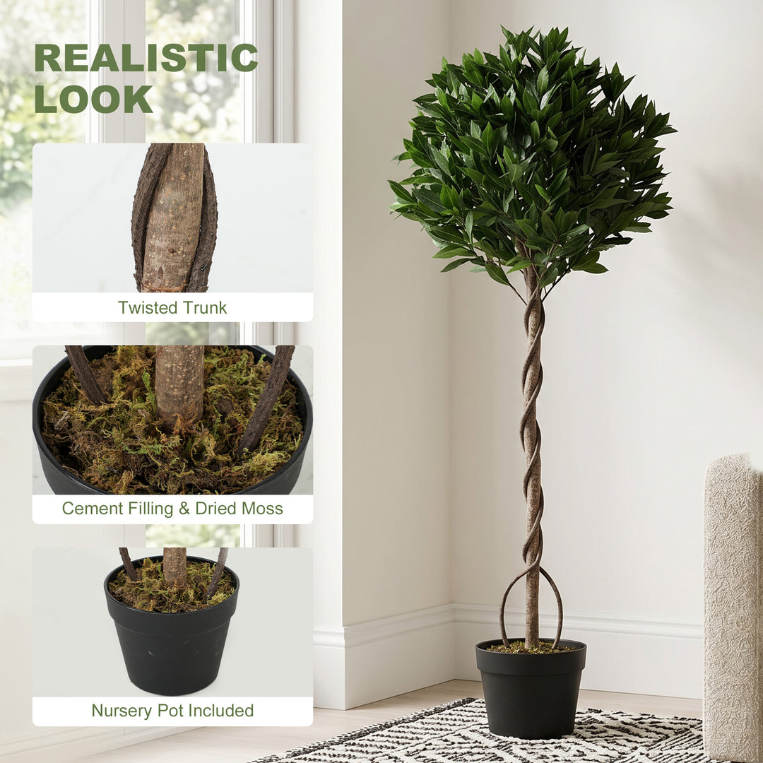 Realistic Lush Topiary Ball Tree, Artificial Bay Laurel Topiary Trees 