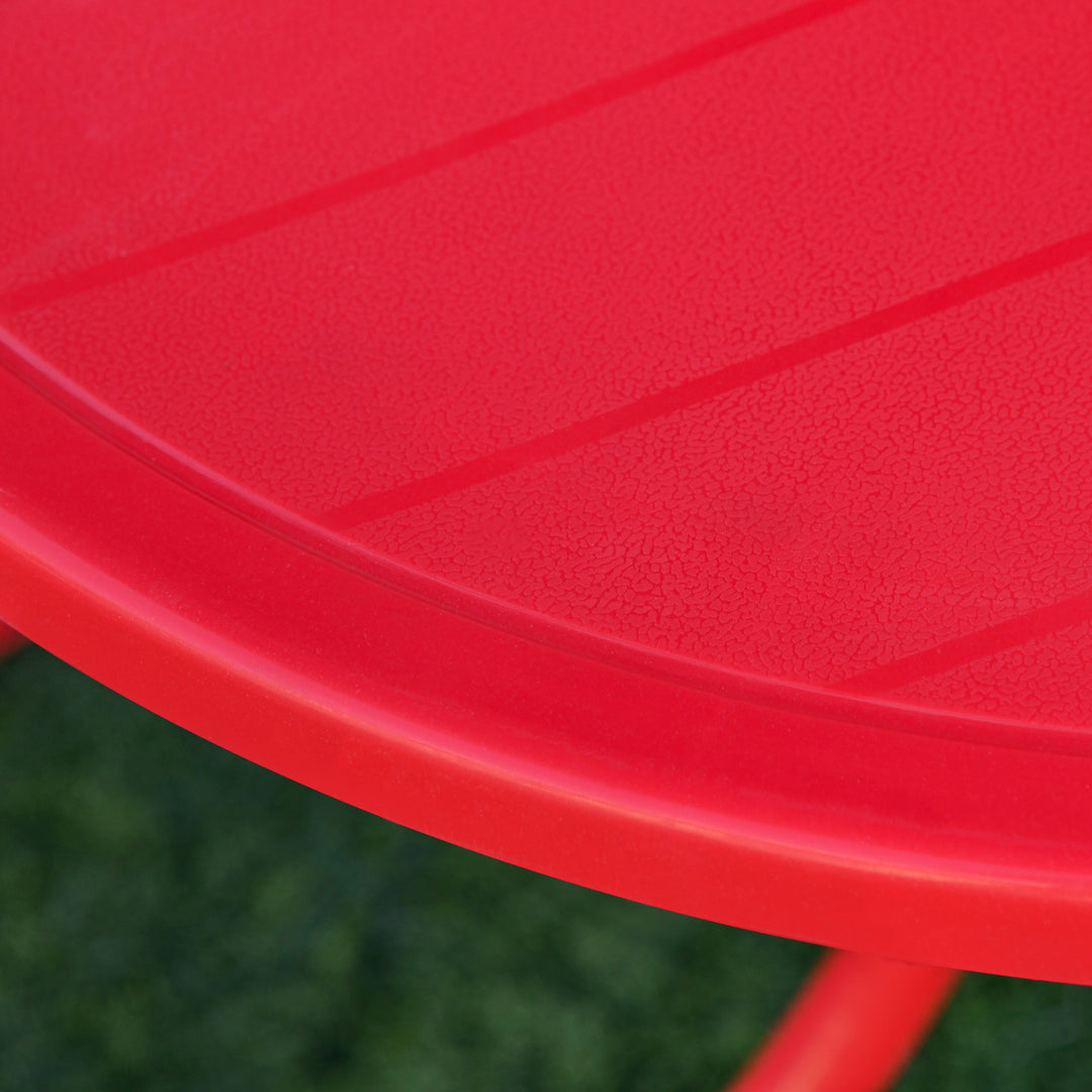 Kids Folding Picnic Table Chair Set w/ Parasol, Red