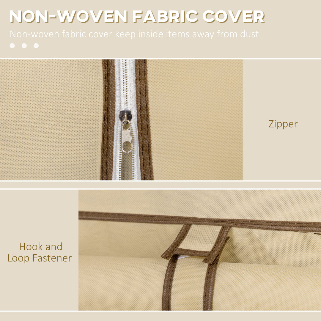 Fabric Wardrobe, with Rails and Shelves - Beige