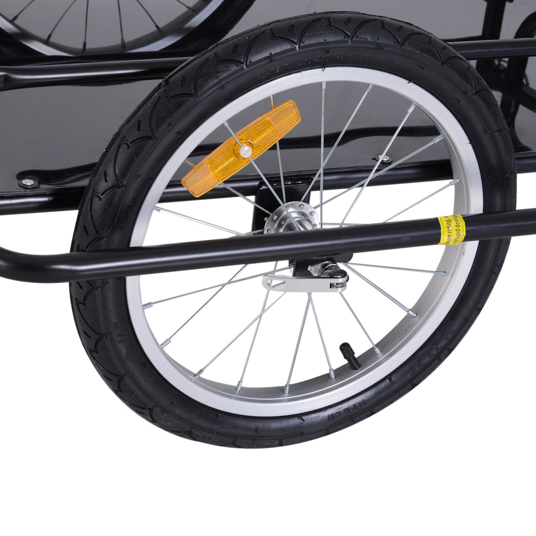 Bike Cargo Trailer Bicycle Trailer Cargo Storage Cart w/ Hitch Cycling Camping Luggage Storage Carrier Transport Steel Black