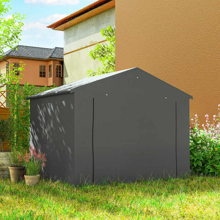 8 x 6 ft Outdoor Garden Storage Shed, Waterproof Bike Tent with Roll-Up Zipper Door