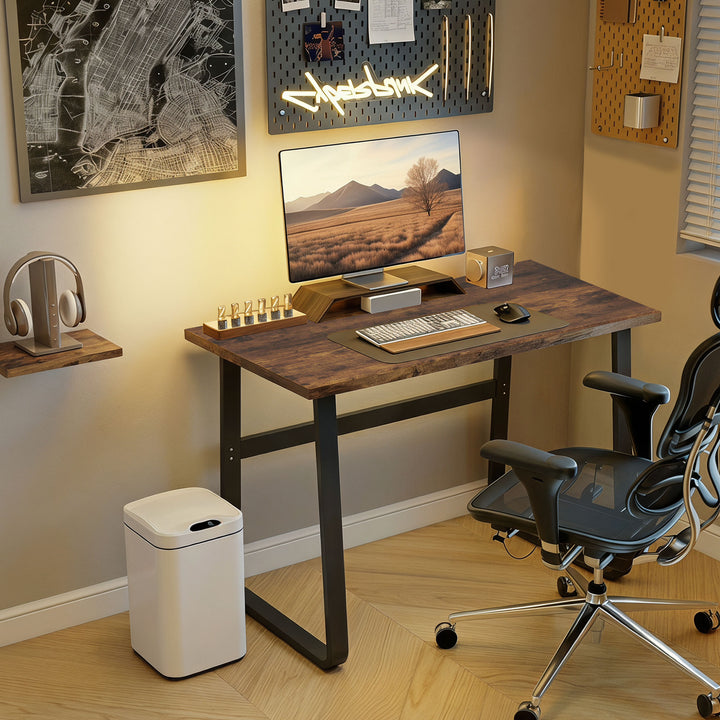 Industrial Writing Desk With Metal Legs, 100 x 58 x 74.5cm, Rustic Bro