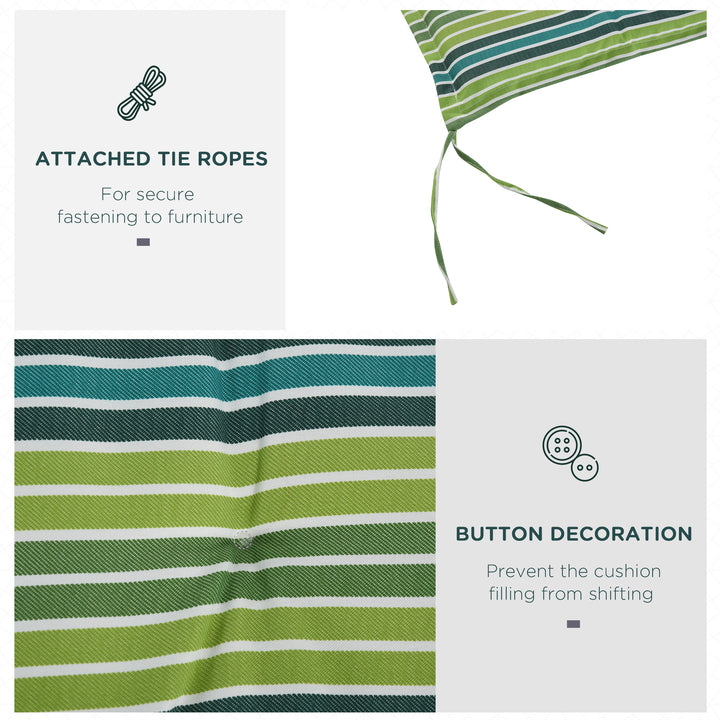 Polyester Set Of 2 Swing Chair Cushion Green Stripes