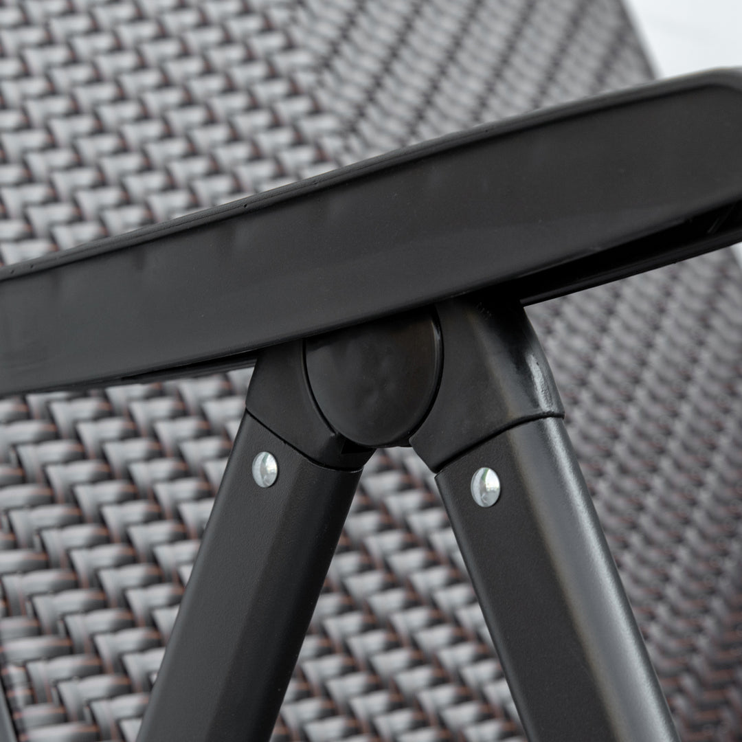 MCL Set of Two Folding Garden Chairs, with Seven-Position Adjustable Backs - Brown