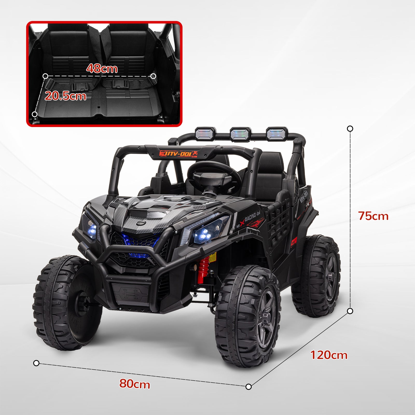 24V 2 Seater Kids Electric Car with Remote Control, Suspension System,