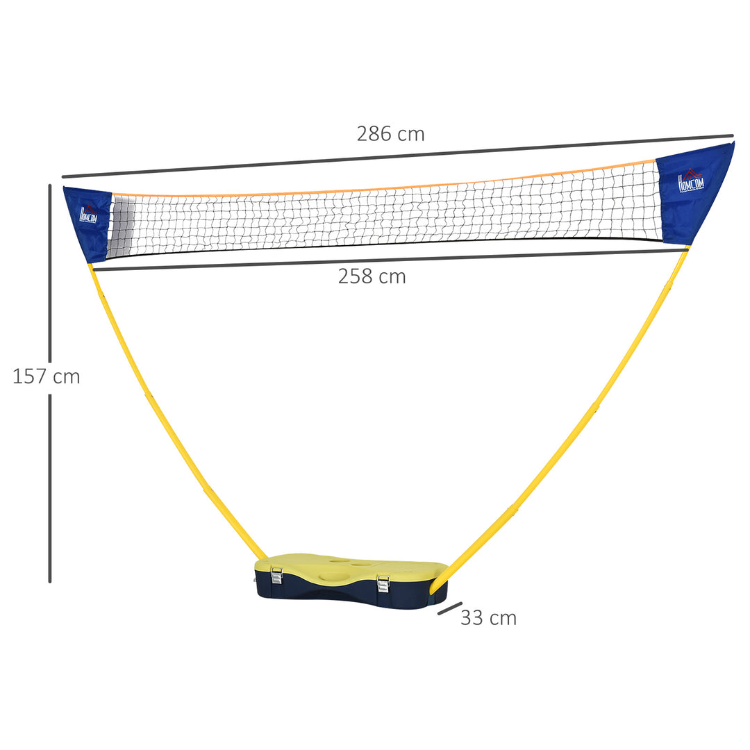 2.8m Portable Folding Badminton Net Set with 4 Badminton Rackets and 2 Nylon Shuttlecocks, for Adults Kids Indoor Outdoor Exercise Training