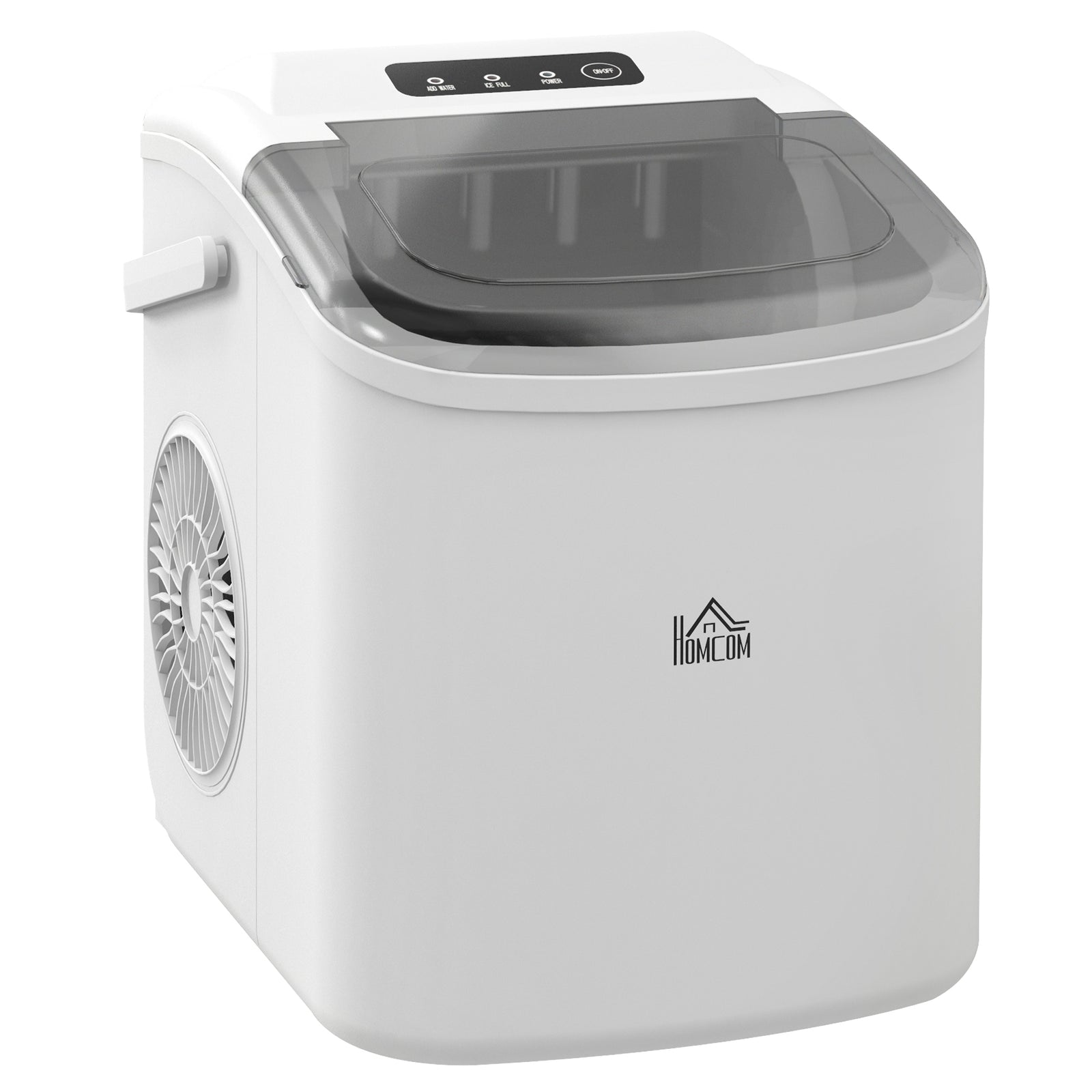 Ice Maker Machine Counter Top, 12Kg in 24 Hrs, 9 Cubes Ready in 6-12Mins, Portable Ice Cube Maker with Ice Scoop and Basket, White