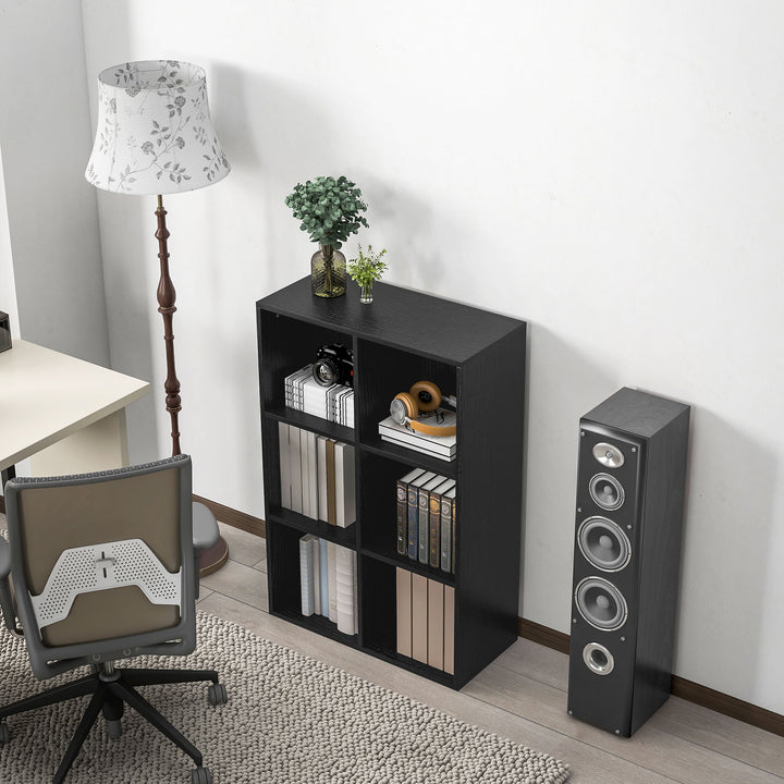 Six-Cube Bookcase - Black Wood Effect