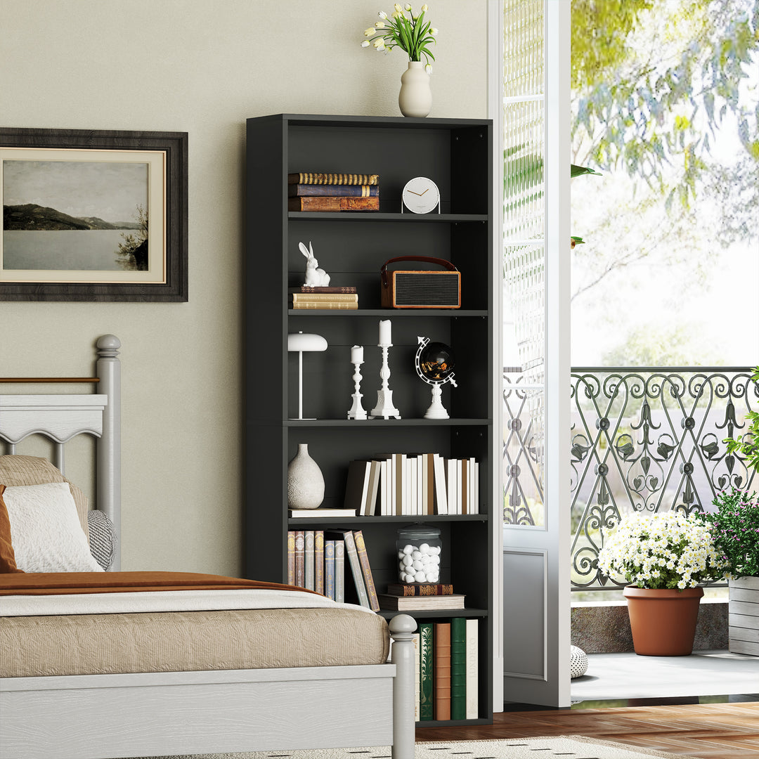 Six Shelf Bookcase - Black