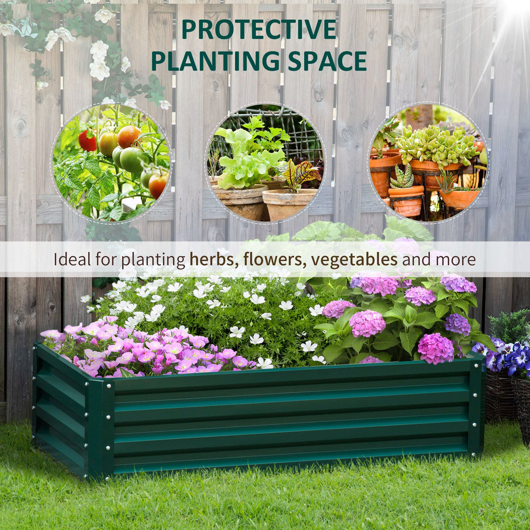 MCL Raised Beds for Garden, Galvanized Outdoor Planters, for Herbs and Vegetables, Use for Patio, Backyard, Balcony, Green