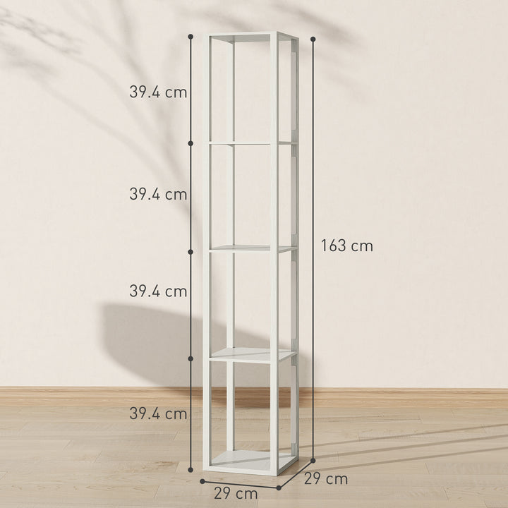 Floor Lamp with Shelves and 3 Brightness Levels - Oak