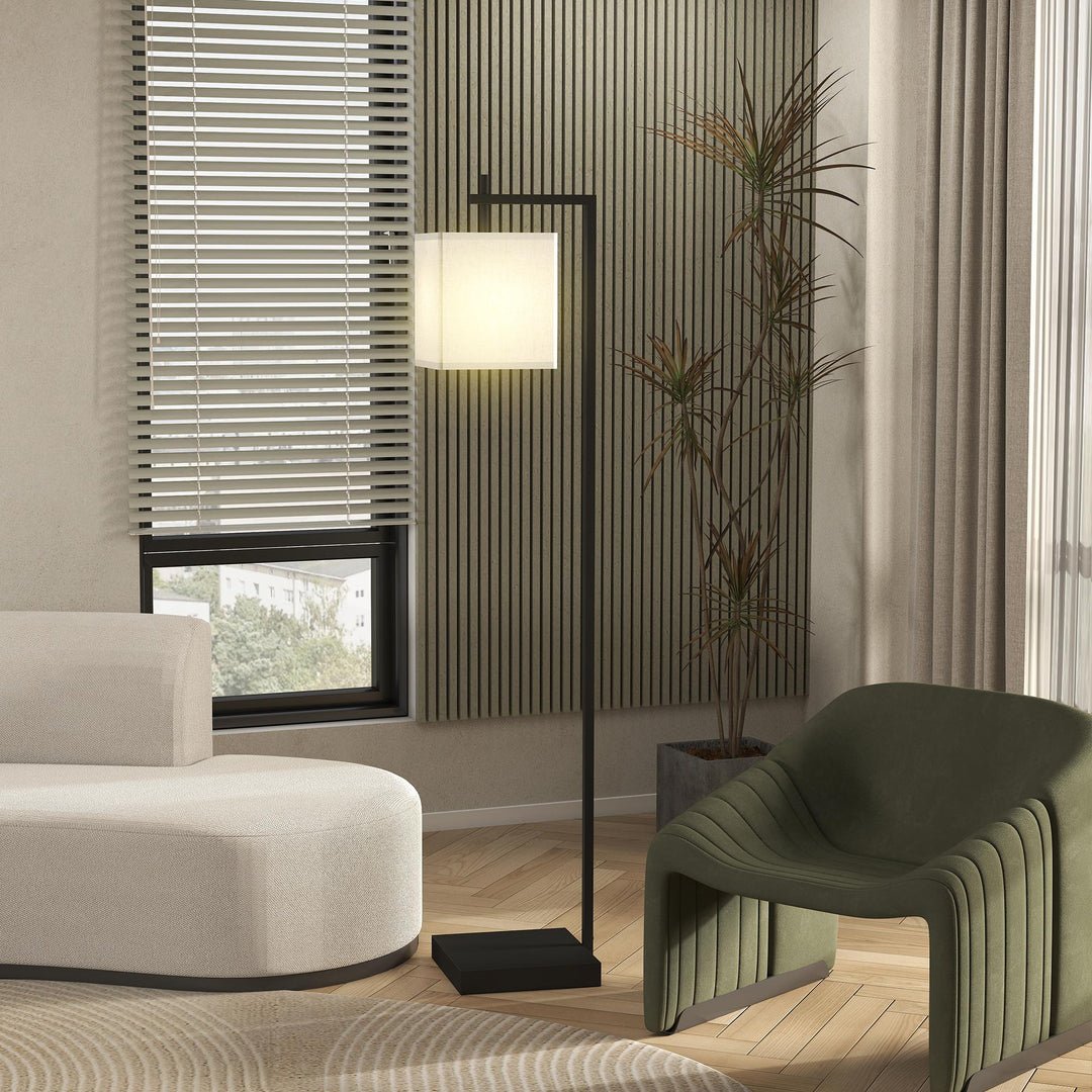 Floor Lamp for Living Room, 66" Modern Tall Standing Lamp with Adjustable Colour Temperatures & 10 Brightness Levels, Remote Control and Foot Switch for Bedroom Office, 9W LED Bulb Included
