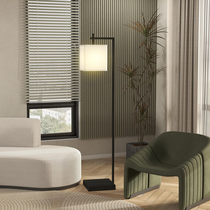 Floor Lamp for Living Room, 66" Modern Tall Standing Lamp with Adjustable Colour Temperatures & 10 Brightness Levels, Remote Control and Foot Switch for Bedroom Office, 9W LED Bulb Included