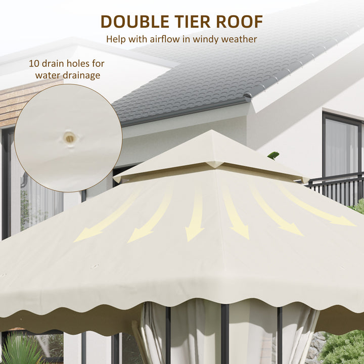 Outsunny Replacement Gazebo Canopy Covers 3x3m, 2