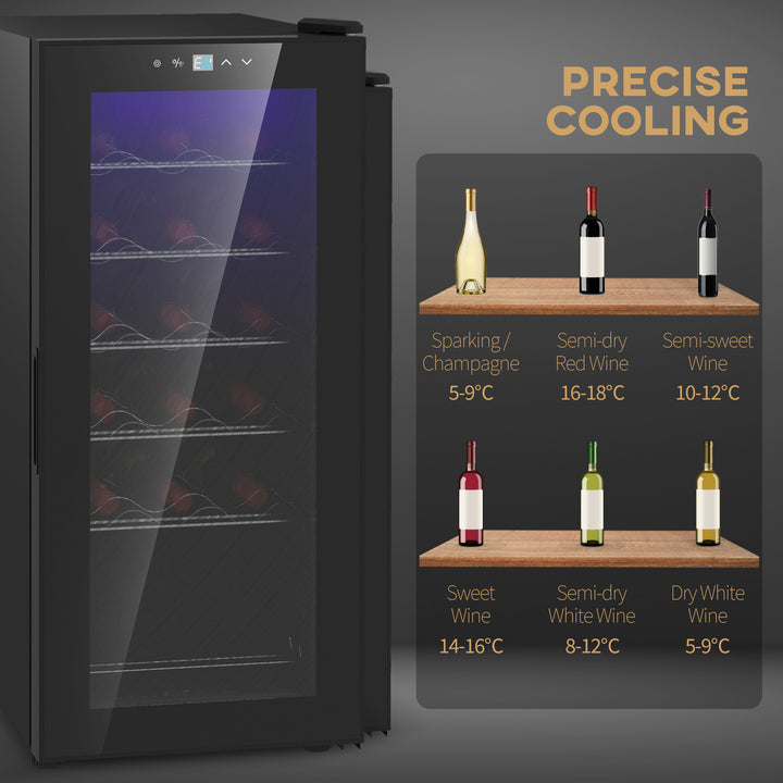 18-Bottle Narrow Wine Fridge, with Lights - Black