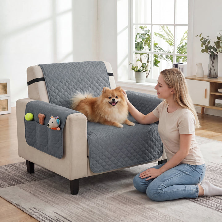 Waterproof Sofa Cover, Soft Couch Cover for Dogs Cats Pets, Non Slip S