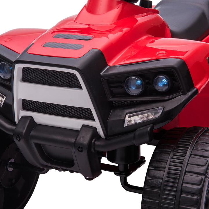 6V Kids Electric Ride on Car, ATV Toy, Quad Bike with Headlights, Horn, for Toddlers 18-36 Months Red