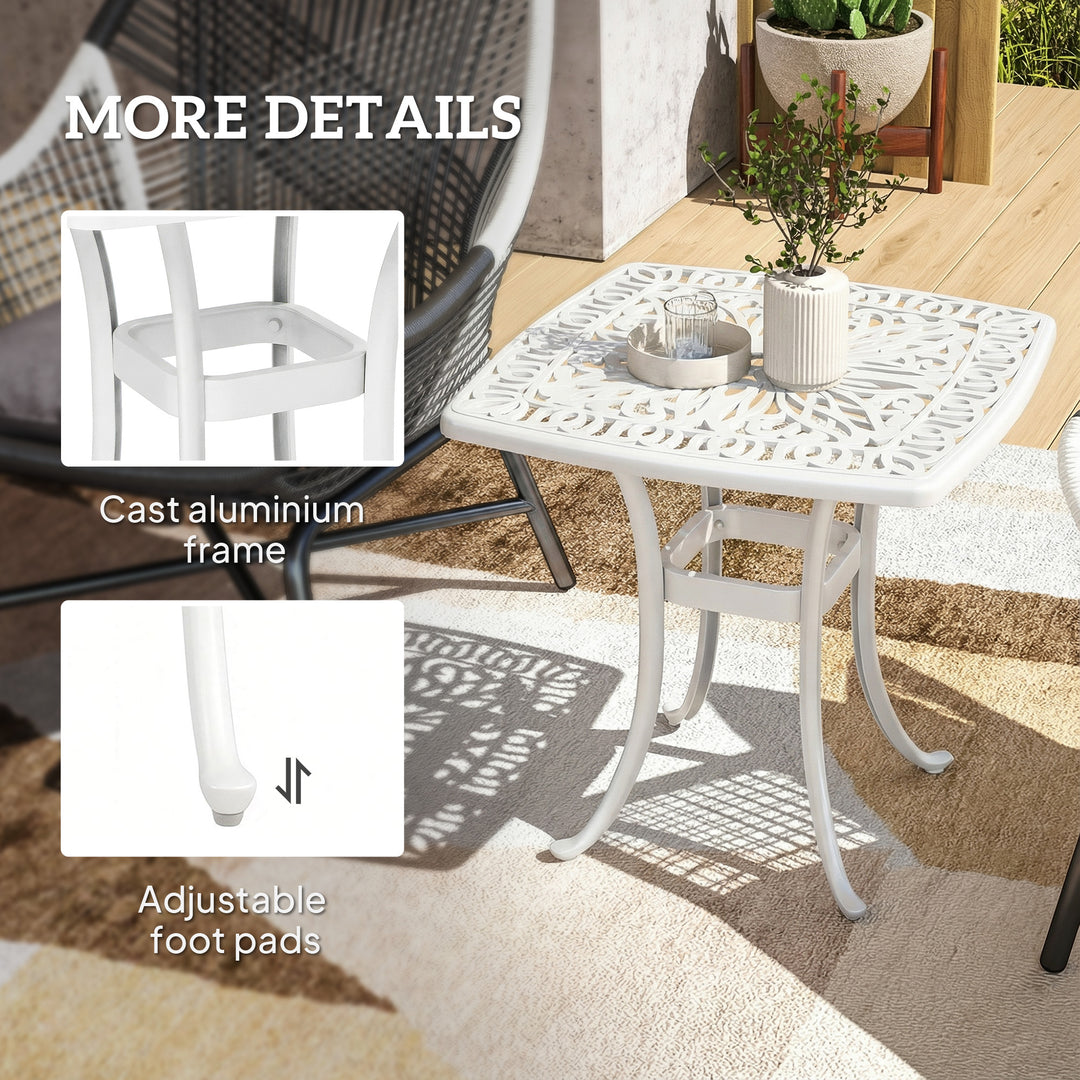 Outdoor Garden Table with 38mm Dia. Umbrella Hole, Cast Aluminium Pati
