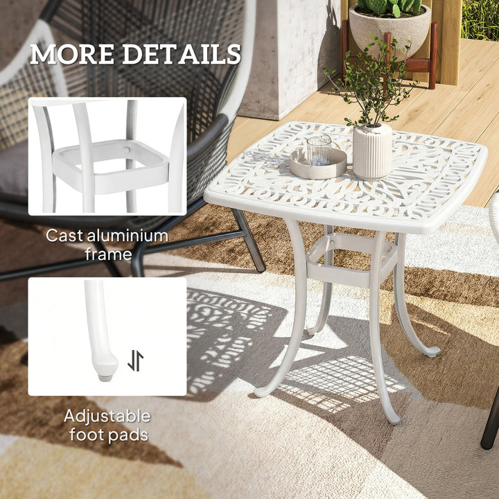 Outdoor Garden Table with 38mm Dia. Umbrella Hole, Cast Aluminium Pati
