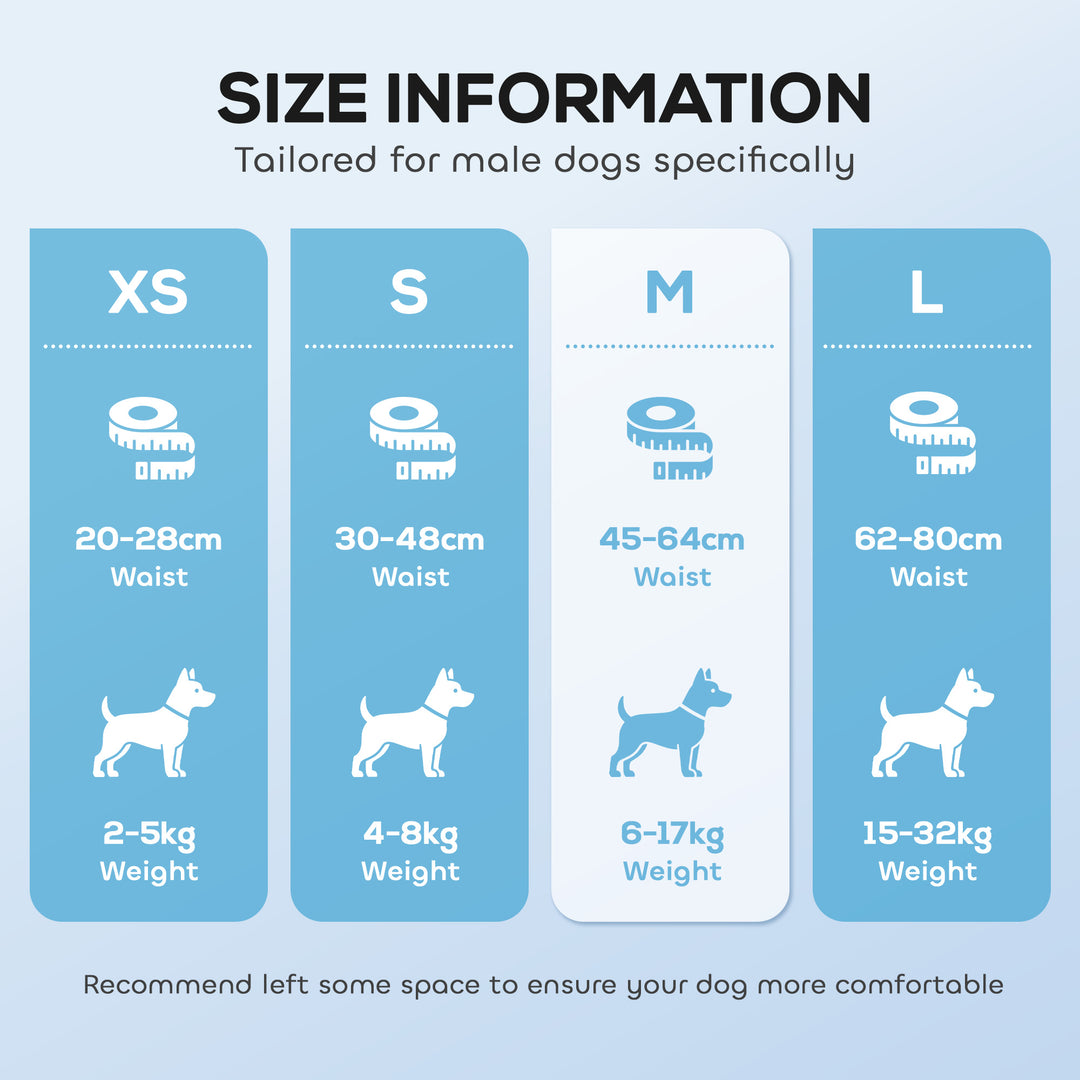 Dog Diapers Super Absorbent Leak-Proof Dog Nappies for Male Dogs Size 