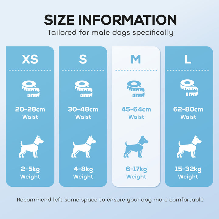 Dog Diapers Super Absorbent Leak-Proof Dog Nappies for Male Dogs Size 