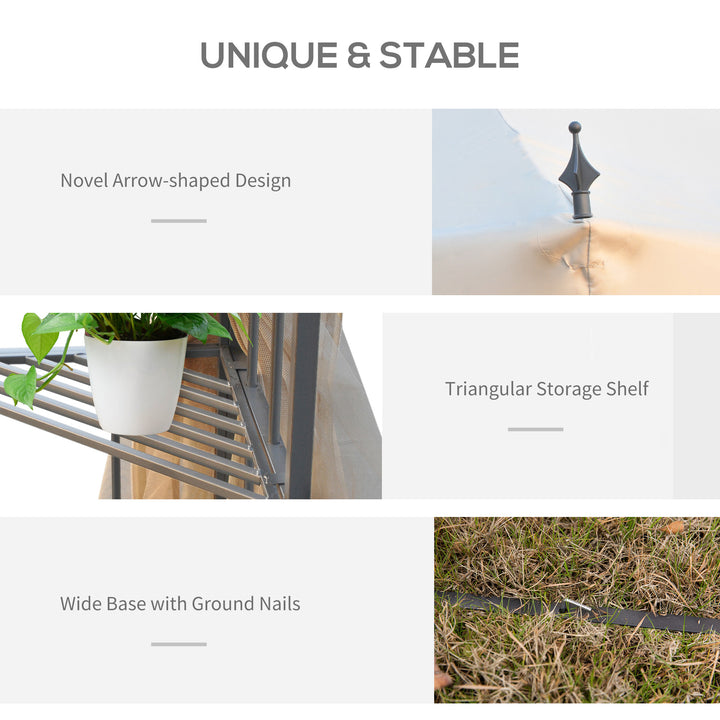 MCL 3(M)x3(M) Garden Gazebo Double Top Outdoor Canopy Patio Event Party Wedding Tent Backyard Sun Shade with Netting - Cream White