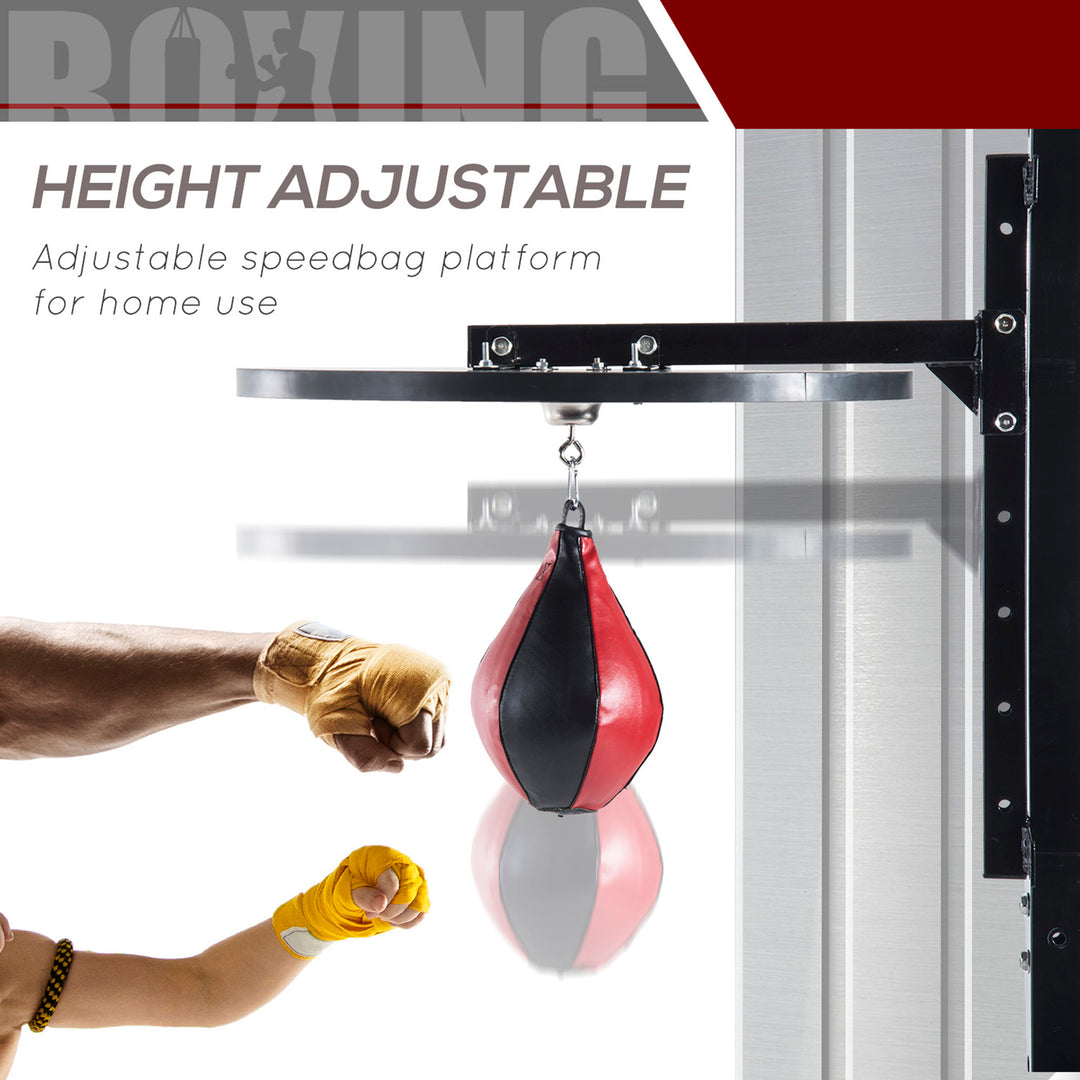 MCL Speedball Platform Punch Bag Frame, Wall Mounted Swivel Bracket MMA Exercise Training Workout w/Ball
