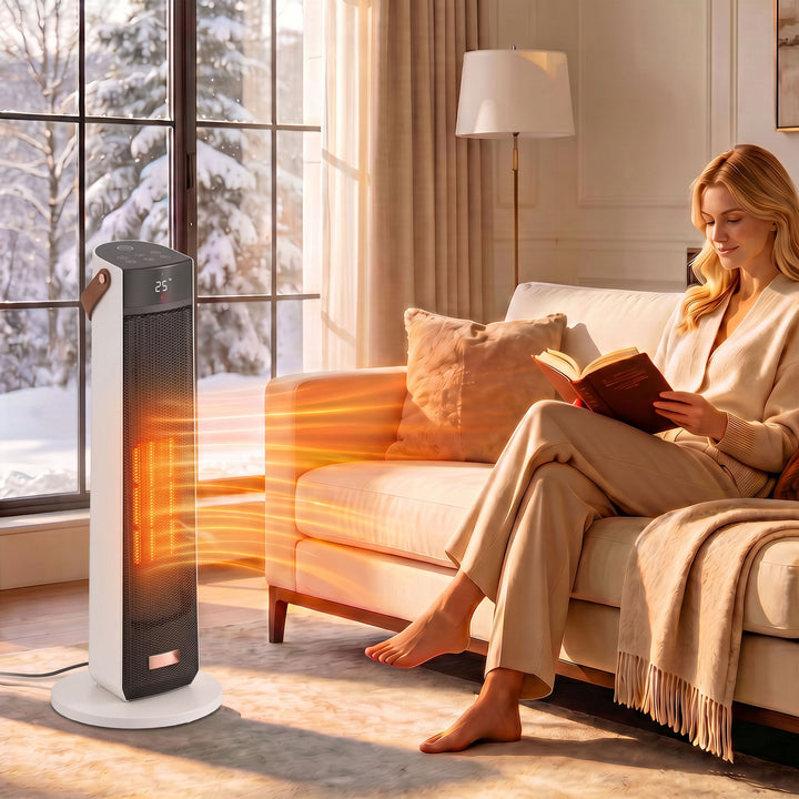 Portable Space Heater with Realistic Flame Effect, 2000W Ceramic - view 2