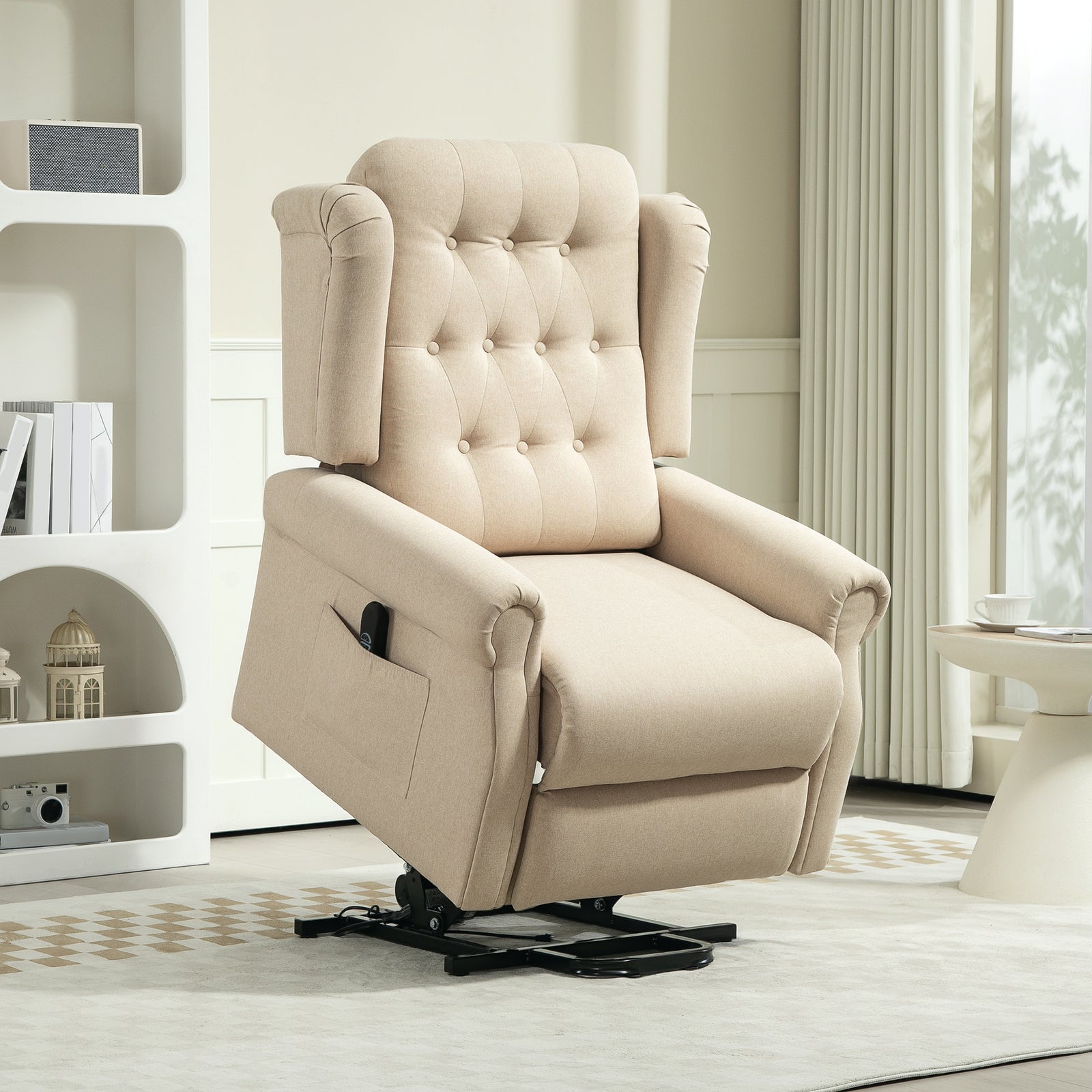 45° Lifting Riser and Recliner Armchair - Beige