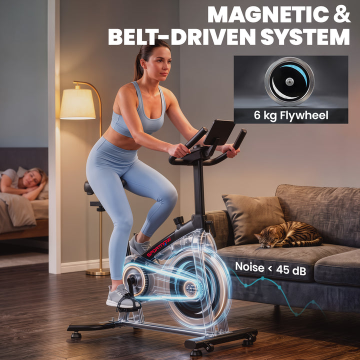 Exercise Bike, Indoor Stationary Bike with Smart APP, 0-100% Magnetic - view 6