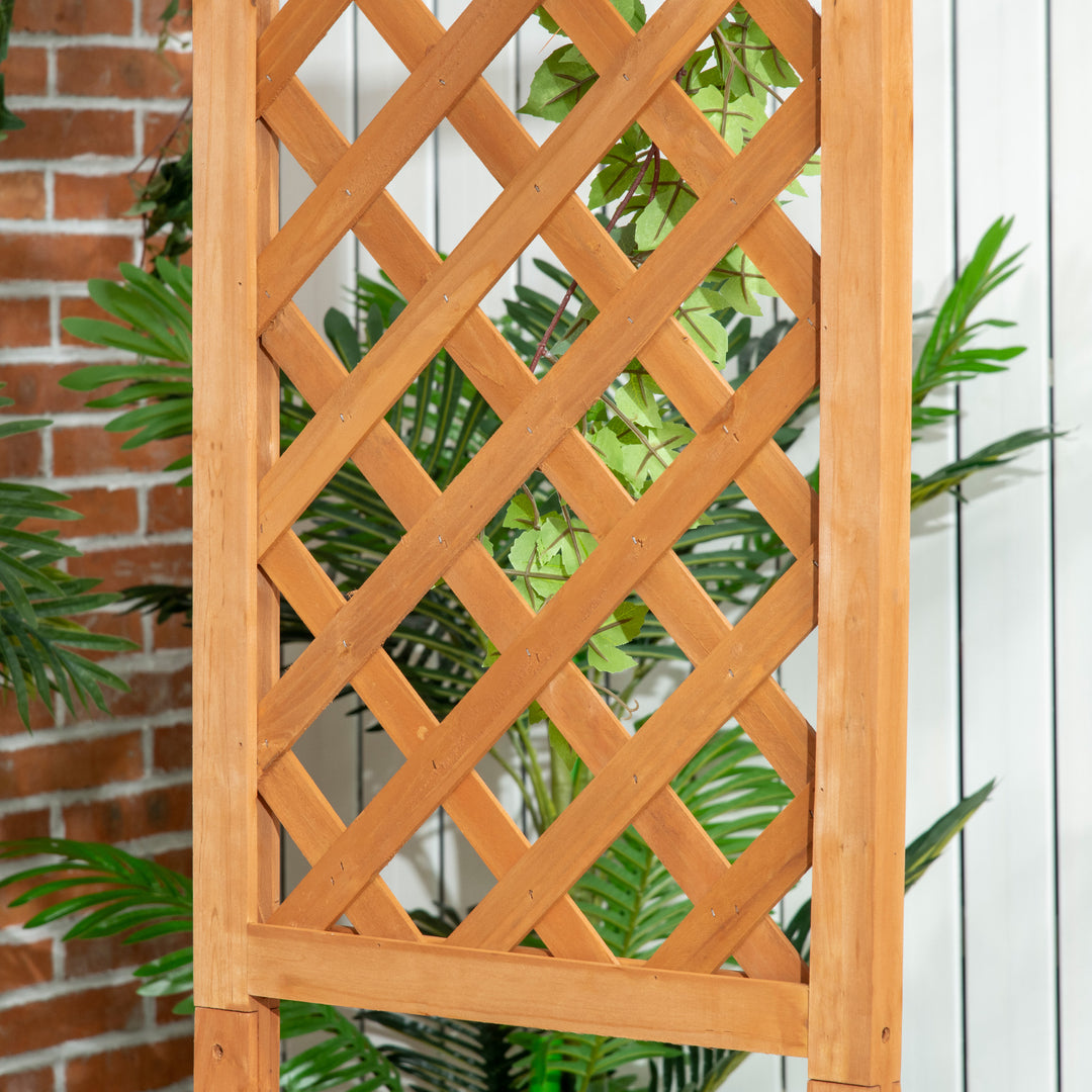 Garden Bench, Wooden Garden Arbour with Seat for Vines/Climbing Plants, Brown
