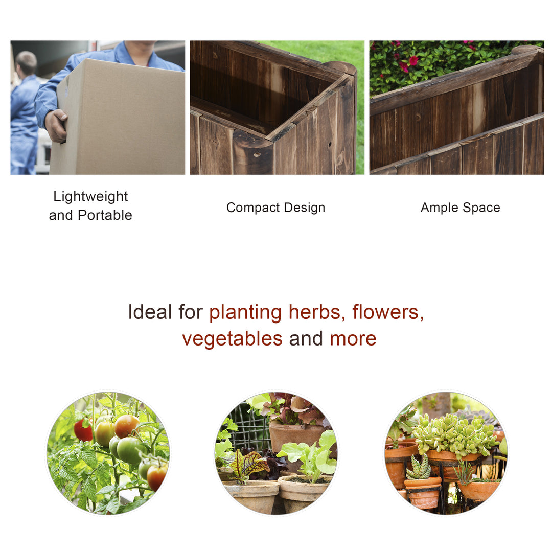 Wooden Raised Garden Bed, 120 x 50 x 45cm Elevated Planter Box, Outdoo