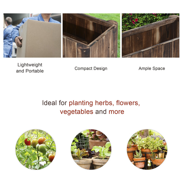 Wooden Raised Garden Bed, 120 x 50 x 45cm Elevated Planter Box, Outdoo