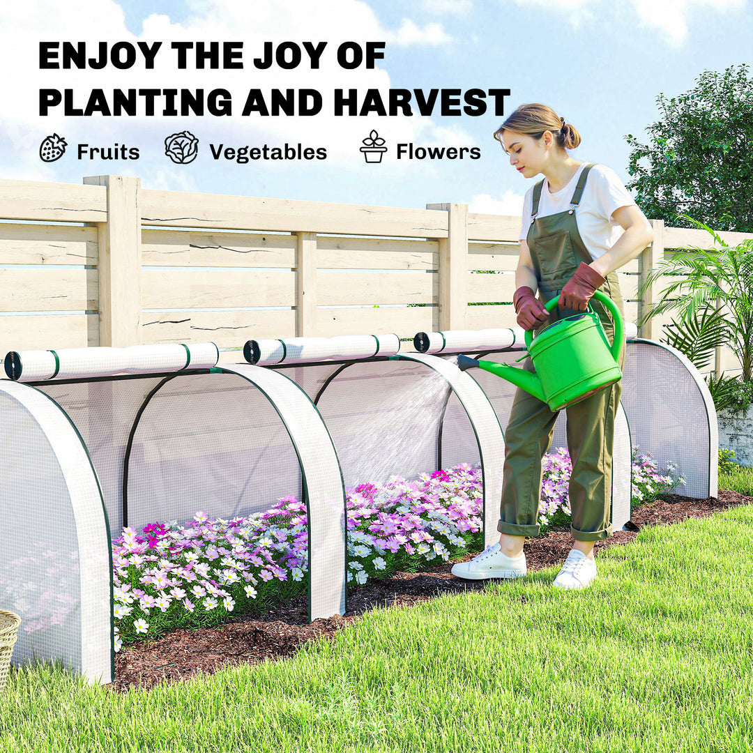 395 x 100 cm Low Tunnel Greenhouse - White