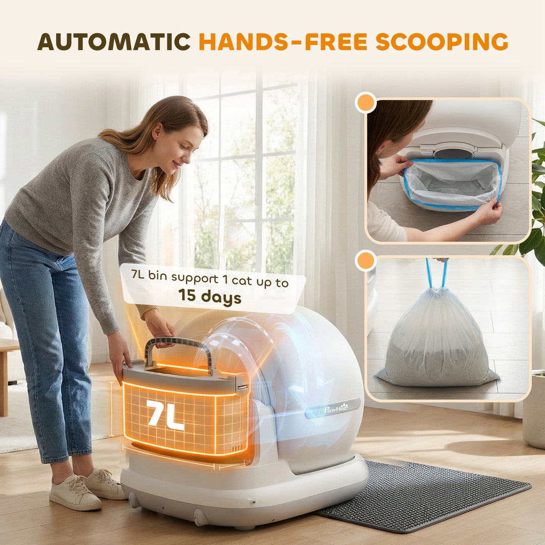72L Self Cleaning Cat Litter Tray Automatic Cat Litter Box APP Control