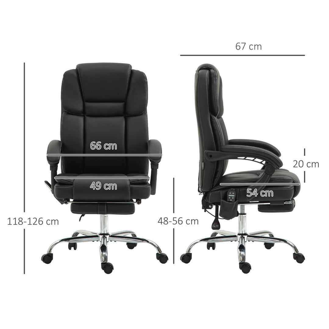 Six Point Vibrating Massage Office Chair - Black