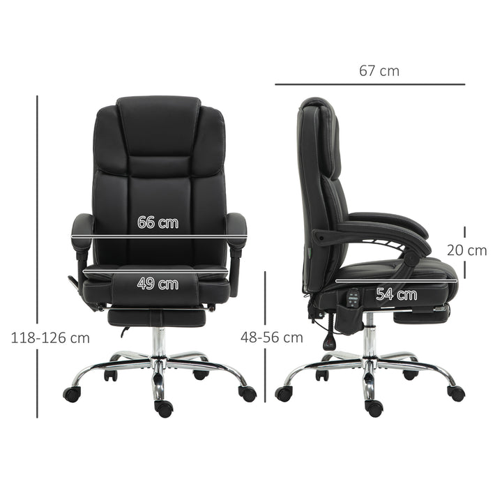 Six Point Vibrating Massage Office Chair - Black