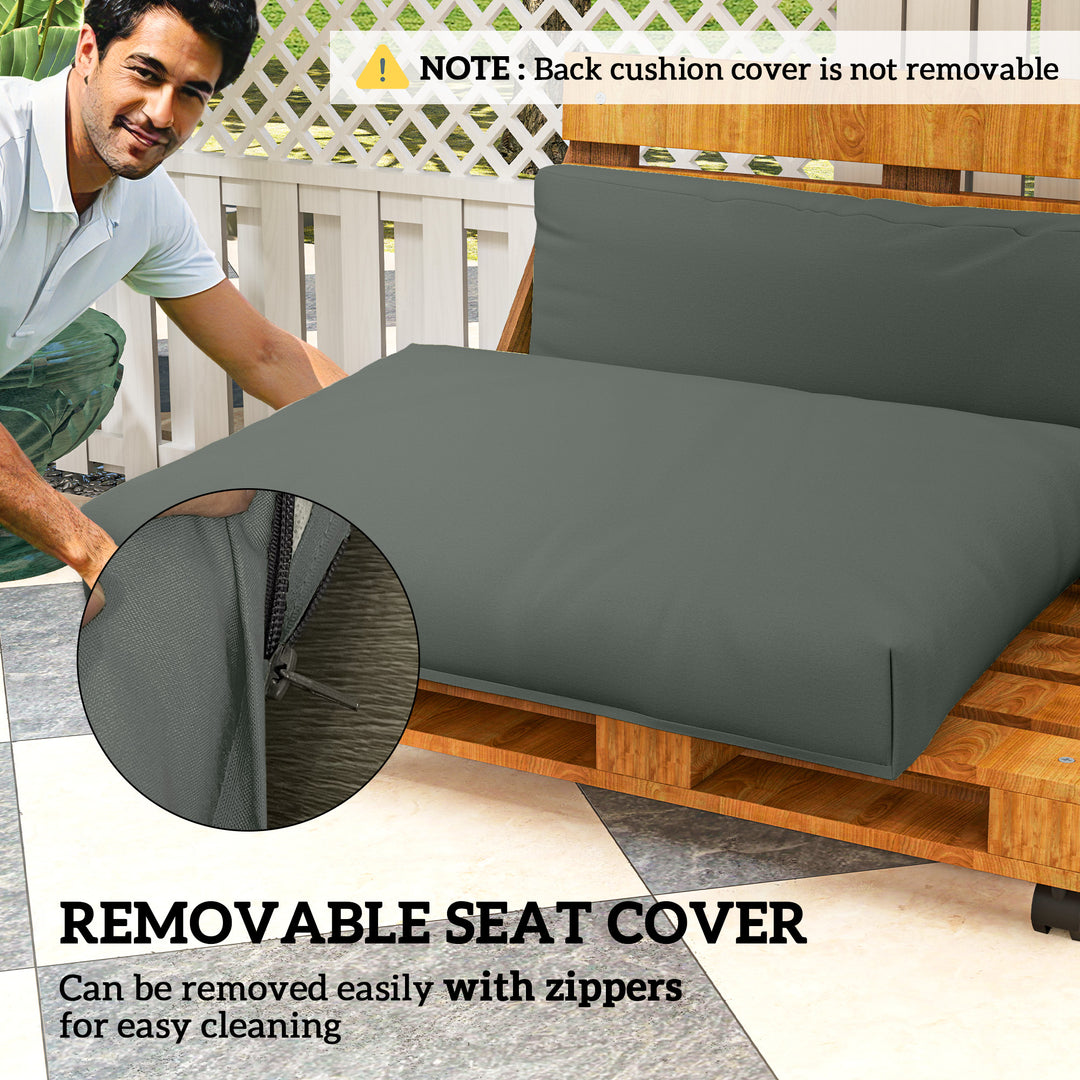Two Piece Seat Pallet and Back Cushions - Charcoal Grey