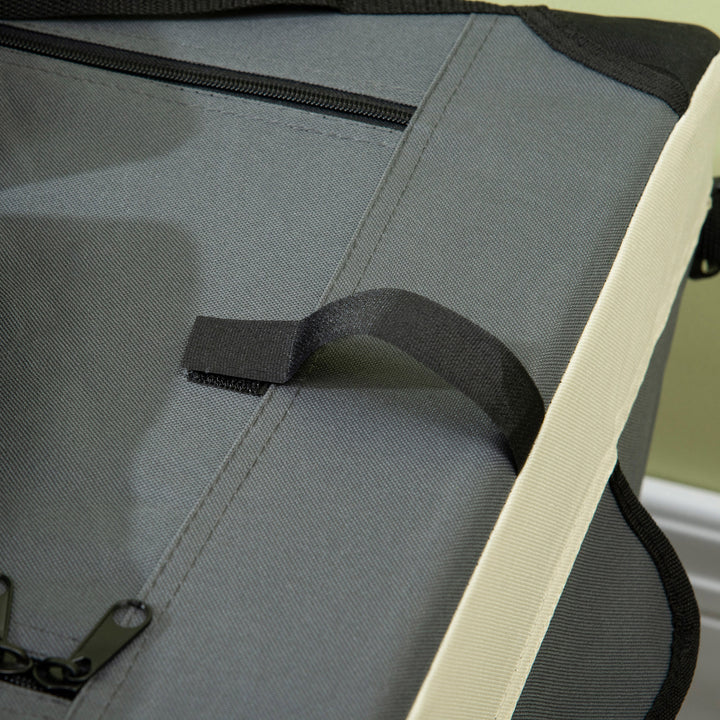 91cm Foldable Pet Carrier, with Cushion, for Large Dogs and Cats - Gre