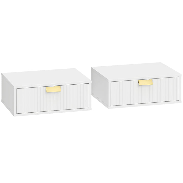 Modern Floating Nightstands Set of 2, Wall Mounted Bedside Tables with